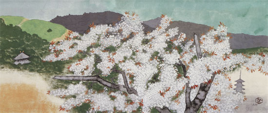 小倉遊亀 絵画 『爛漫』 送料無料 【複製】【美術印刷】【巨匠】【横長