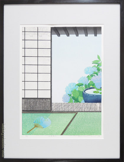 佐野せいじ 木版画 五月雨る 送料無料 【複製】【木版画】【日本の風景