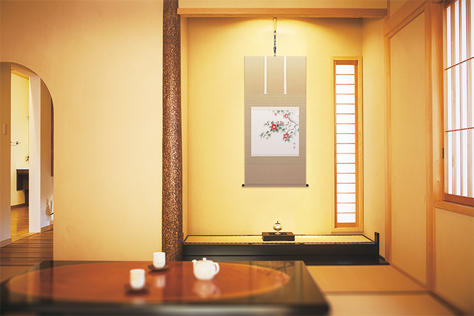 桜 中沢勝 （尺八横） 肉筆！ 春 - 掛け軸（掛軸）販売通販なら掛け軸