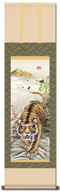 六瓢息災猛虎図 濱田 嵐雪 尺三 【とら・虎・寅・干支 】！ 干支