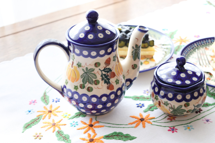 ティーポット（大）ポーリッシュポタリー(ポーランド食器)