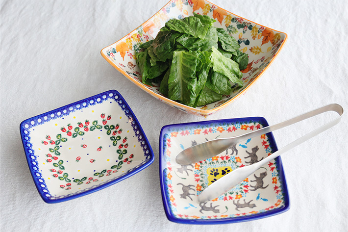 スクエアボウル・ポーリッシュポタリー(ポーランド食器)