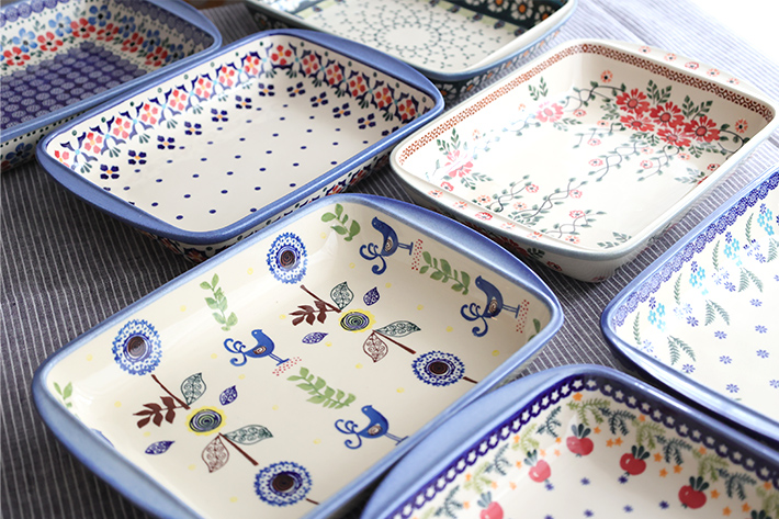 オーブン皿・スクエア・大・ポーリッシュポタリー(ポーランド食器)