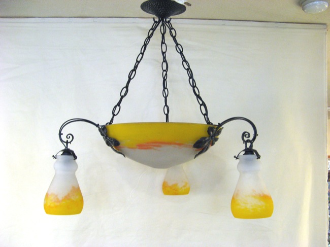 フランス アンティーク ミューラー 4灯 シャンデリア | キヤアンティークス