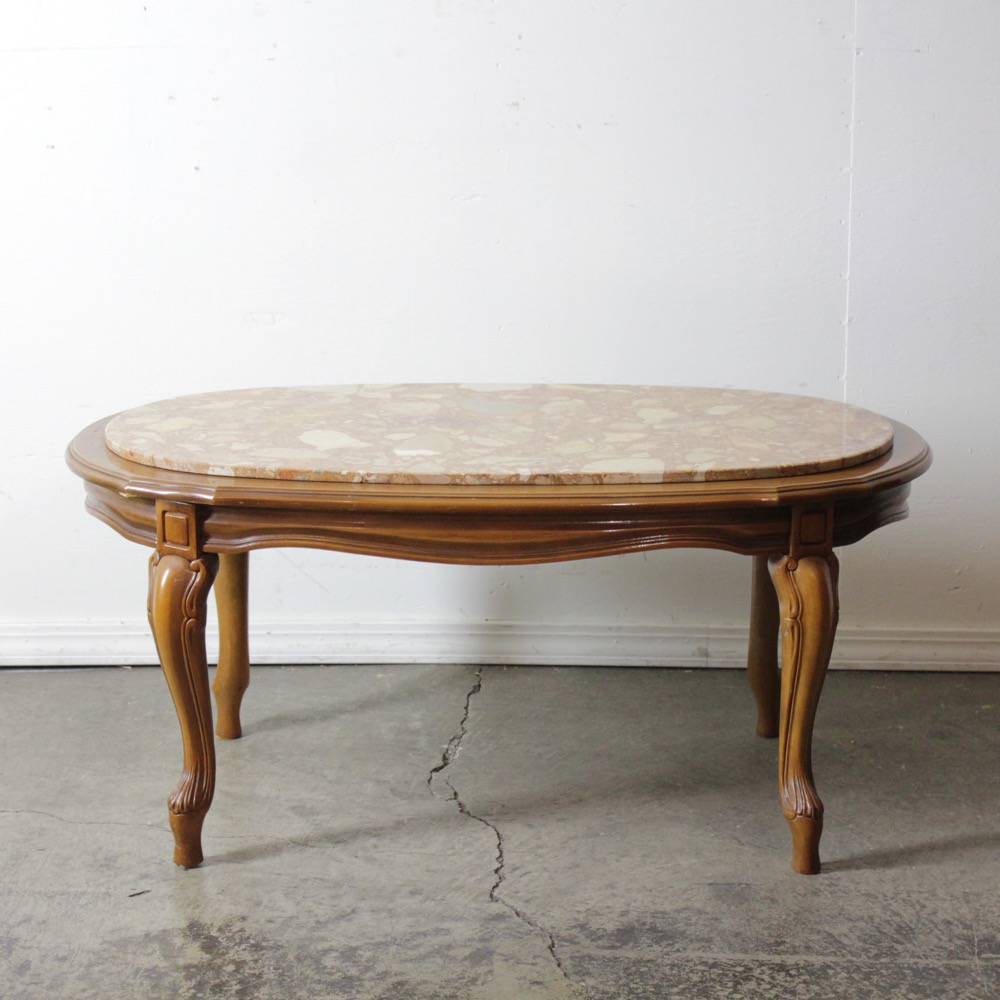 ヴィンテージ ルイ15世スタイル マーブルトップ ローテーブル | キヤ
