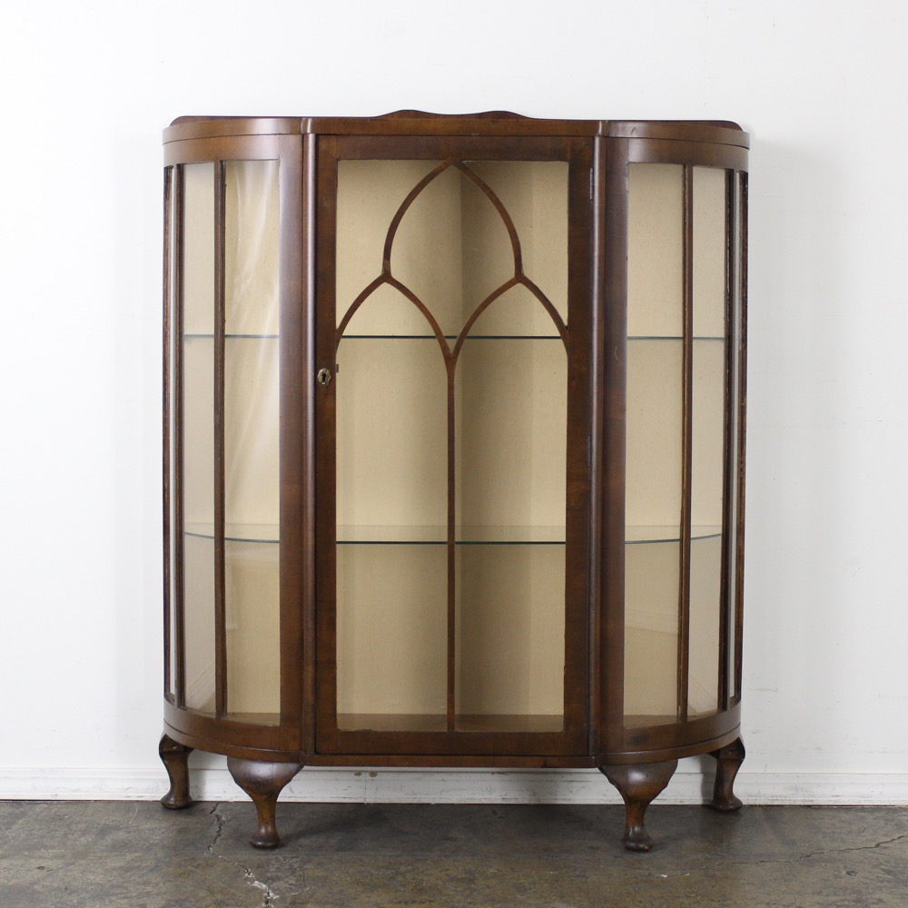 イギリス アンティーク ウォルナット ディスプレイキャビネット | キヤ