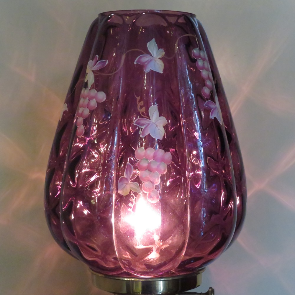 アメリカ ヴィンテージ フェントン ハンドペイント オイルランプ型