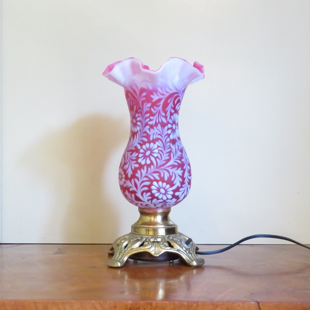 アメリカ ヴィンテージ フェントン Daisy&Fern クランベリーガラス