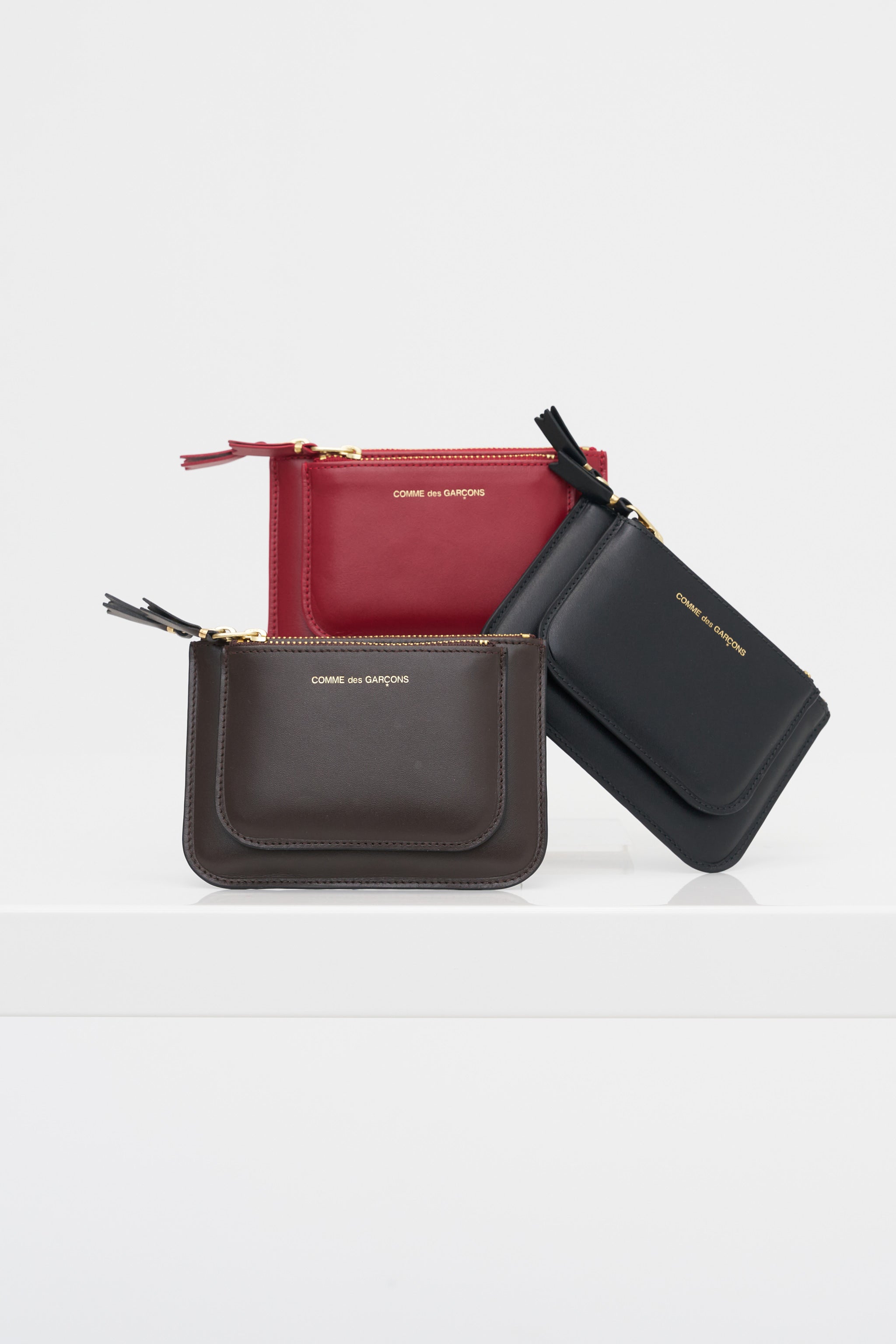 Comme Des Garcons Wallet Outside Pocket Line - Small, Brown – Kick