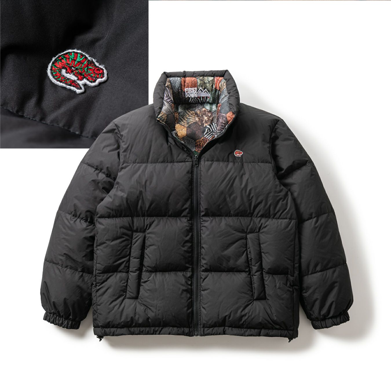 CRSB × raidback fabric × FIRST DOWN BUBBLE DOWN JACKET MICROFT