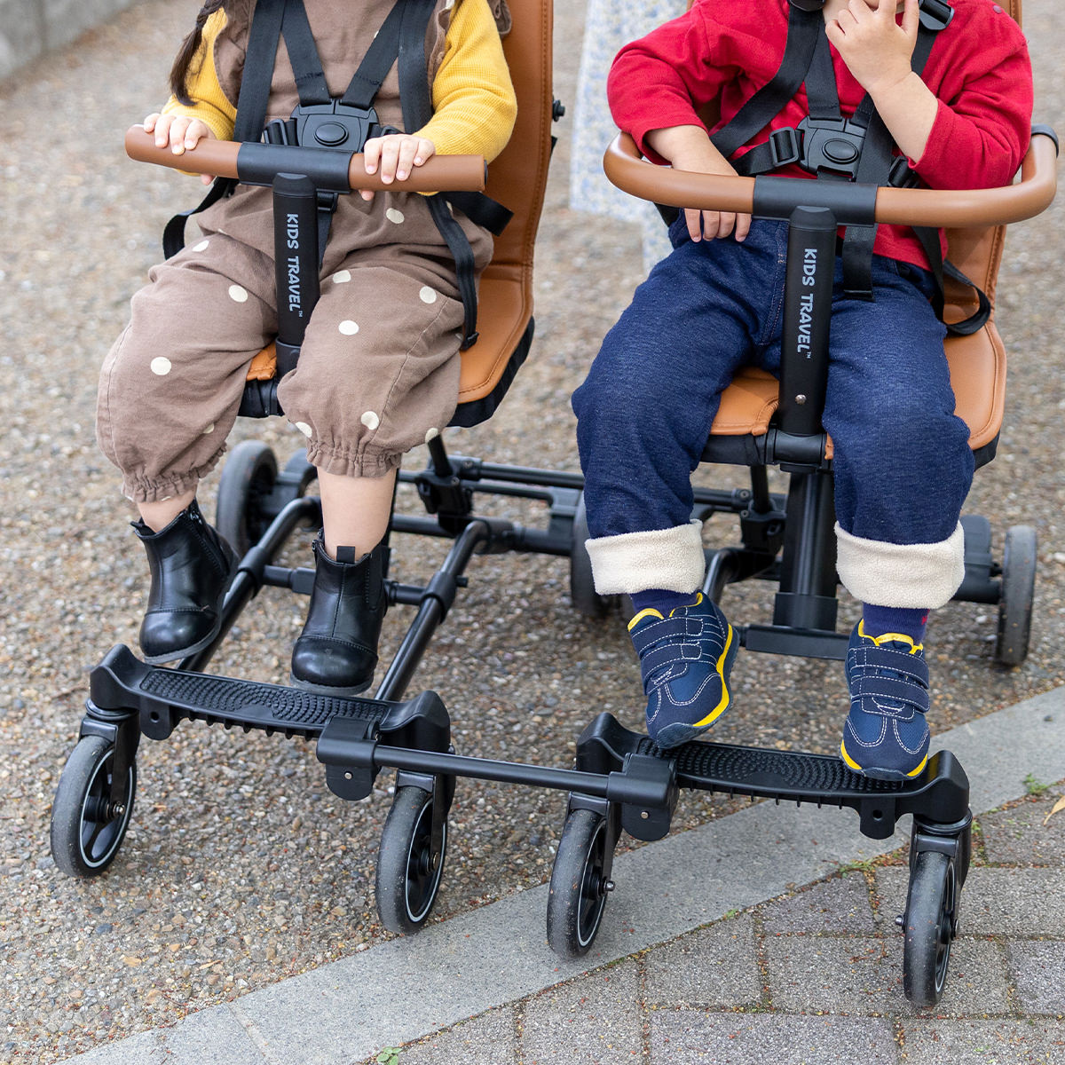 キッズトラベルベビーカー専用連結バー｜双子・兄弟もラクラク一体操作