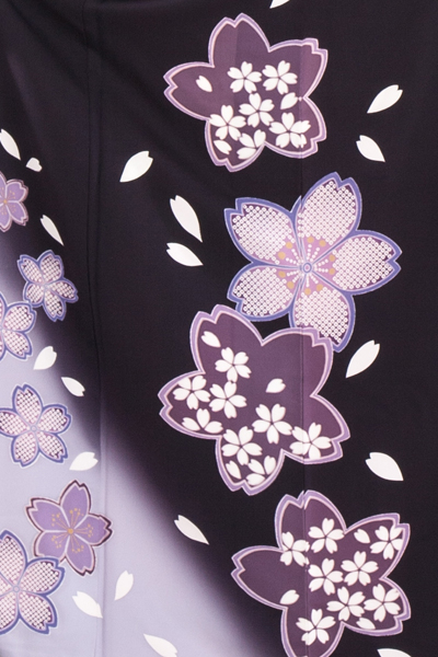 正絹 付下げ・訪問着レンタル 150065 紺紫 ぼかし 桜柄