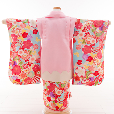 七五三 着物 レンタル 三歳 3歳 被布セット 320098 乙葉 ピンク被布