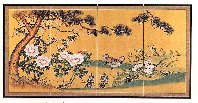 金屏風 日本画金屏風の製造/通信販売(通販) 御子柴屏風店