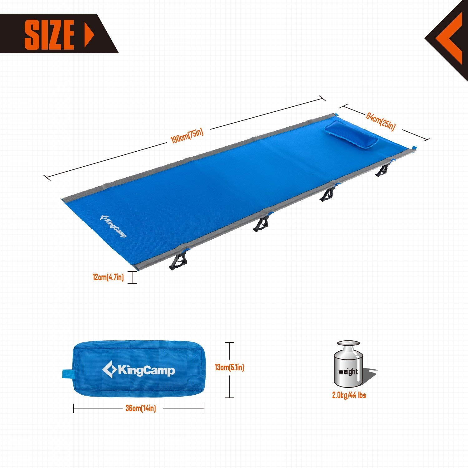 Ultralight Aluminum Camping Cot – KingCamp
