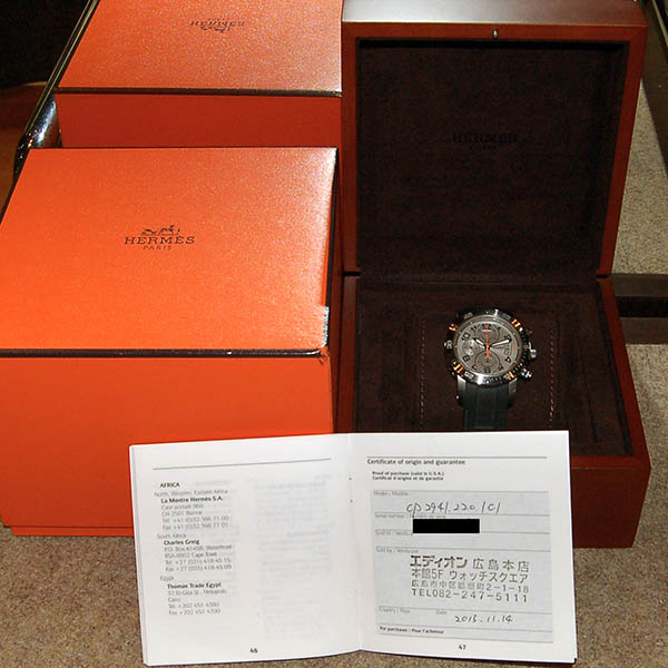 エルメス HERMES クリッパークロノ メカニカルダイバー CP2.941.220