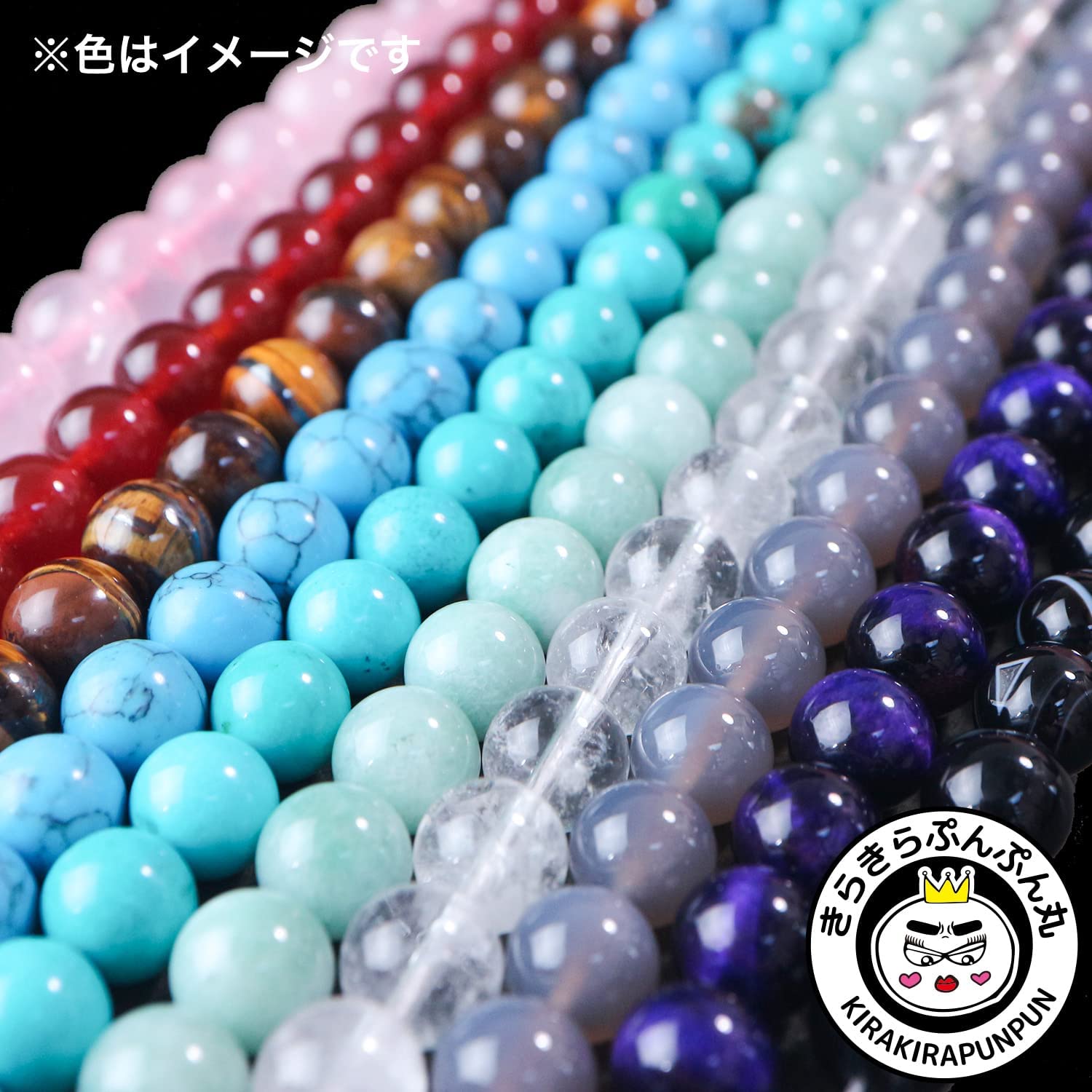 天然石】グレーアゲート（灰めのう） ブレスレット用 ビーズ 一連 10mm