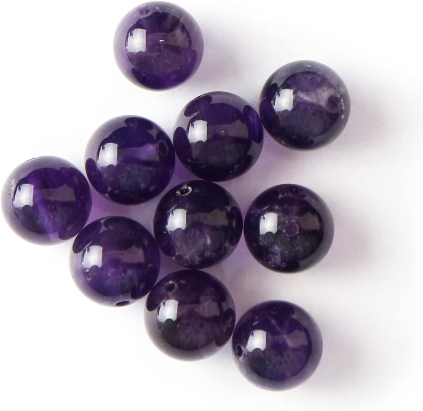 天然石】アメジスト ブレスレット用 ビーズ 10mm10粒入りきらきら