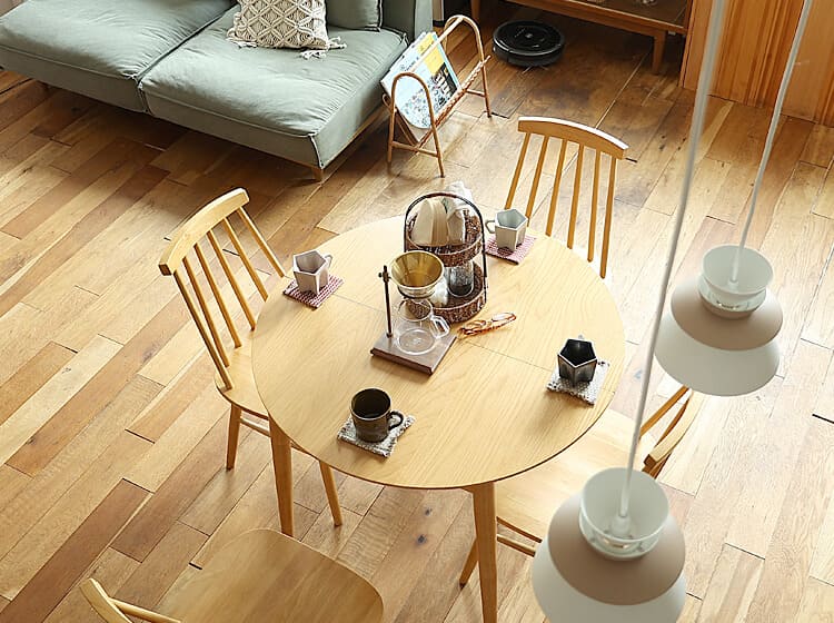 円形 伸長式ダイニングテーブル Rizn(リズン) ナチュラルタイプ｜北欧