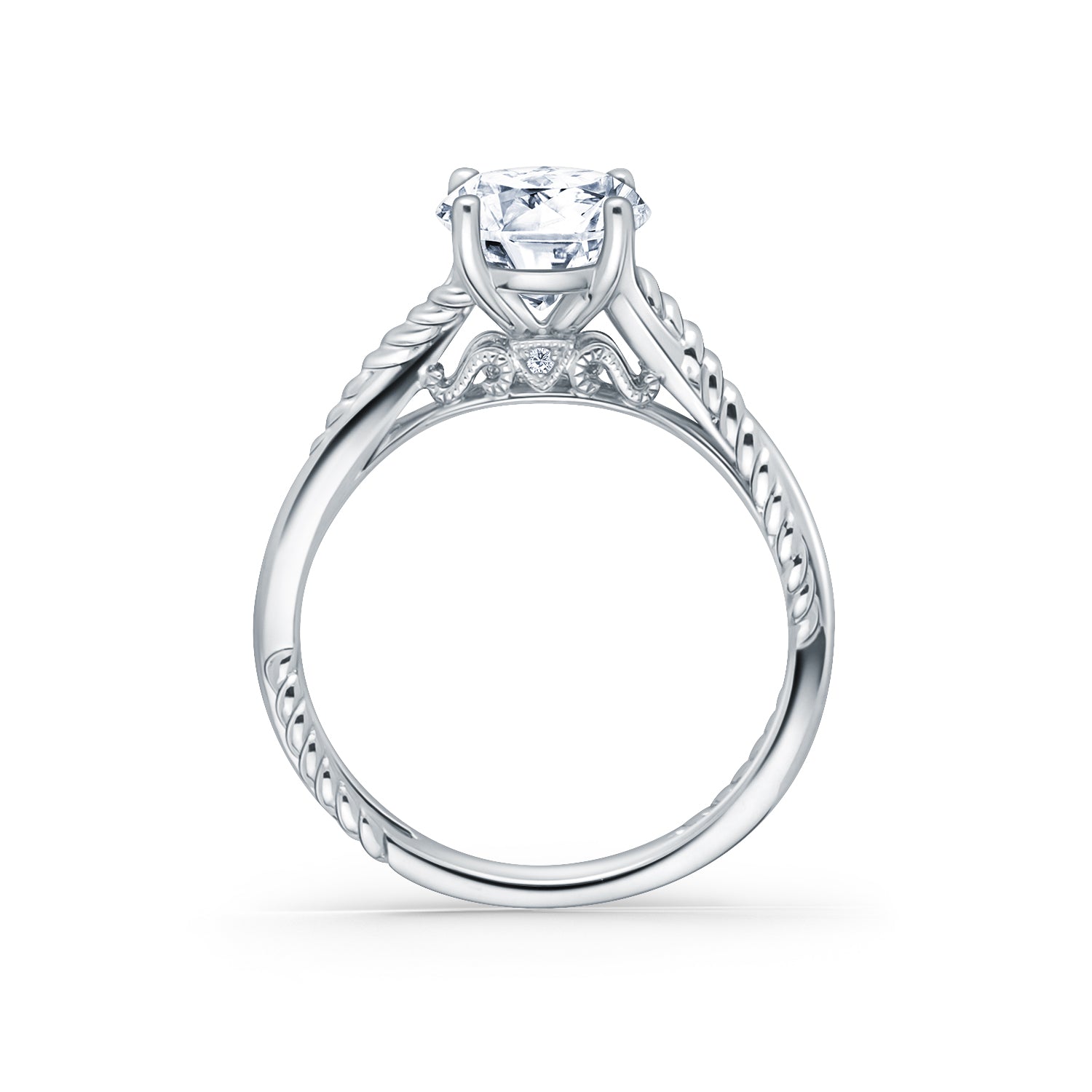 Rope Twist Channel Diamond Engagement Ring – Kirk Kara