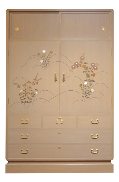 118巾胴厚夫婦 「秋草」蒔絵入 | 桐たんす（桐箪笥）の製造販売・修理