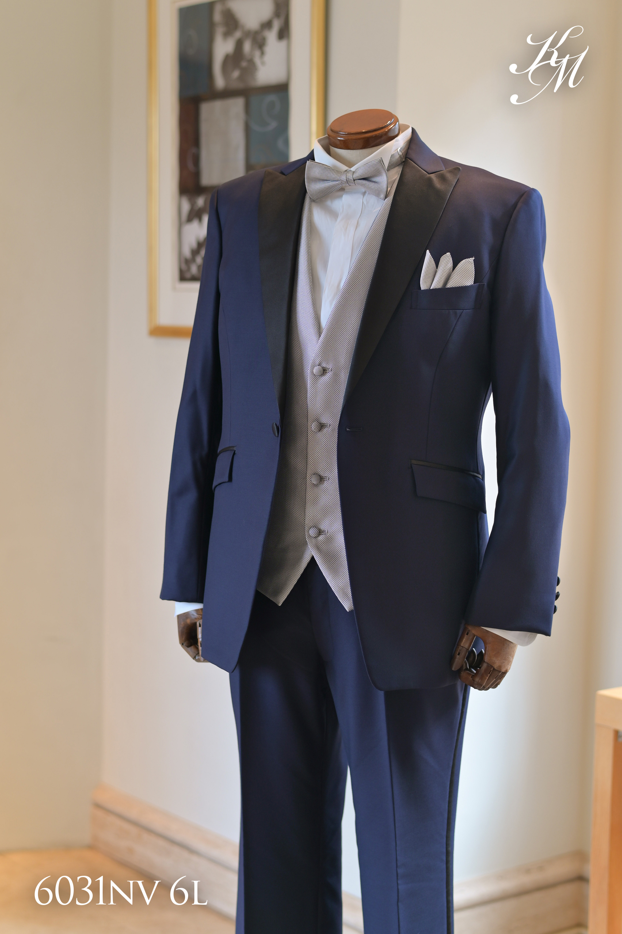 イタリアカノニコ ネイビー6031NV-4L 大きいサイズ タキシード