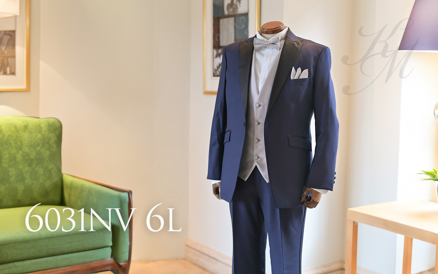 イタリアカノニコ ネイビー6031NV-4L 大きいサイズ タキシード