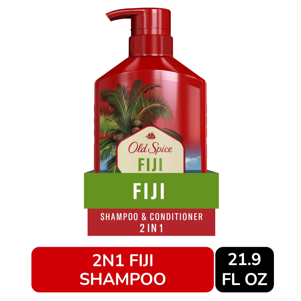 Old Spice Men's 2 in 1 Shampoo and Conditioner, Fiji, 21.9 fl oz