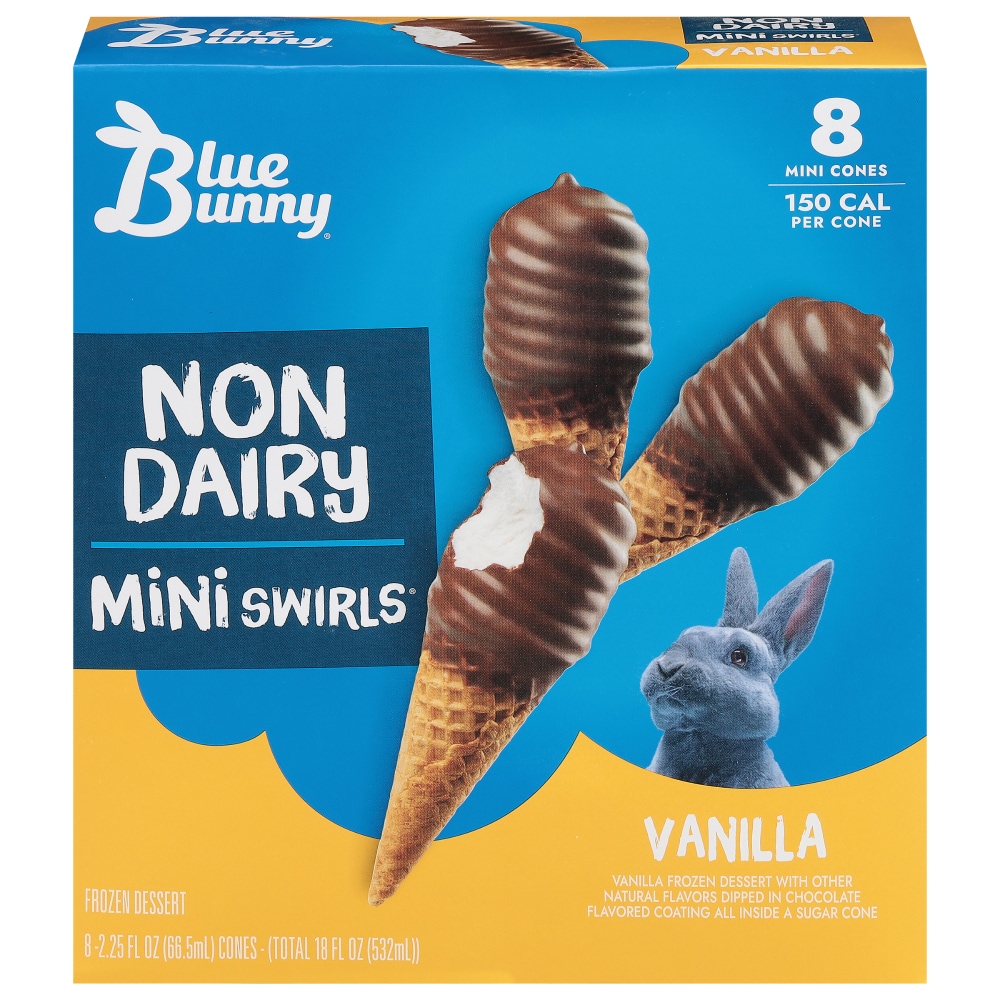 Blue Bunny® Mini Swirls® Vanilla Non Dairy Mini Cones, 8 ct / 2.25