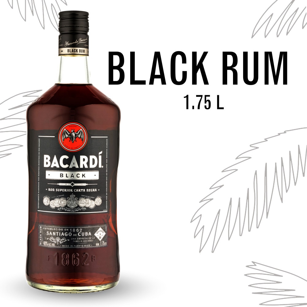 BACARDÍ® Black Rum, Gluten Free, 1.75 L - Foods Co.