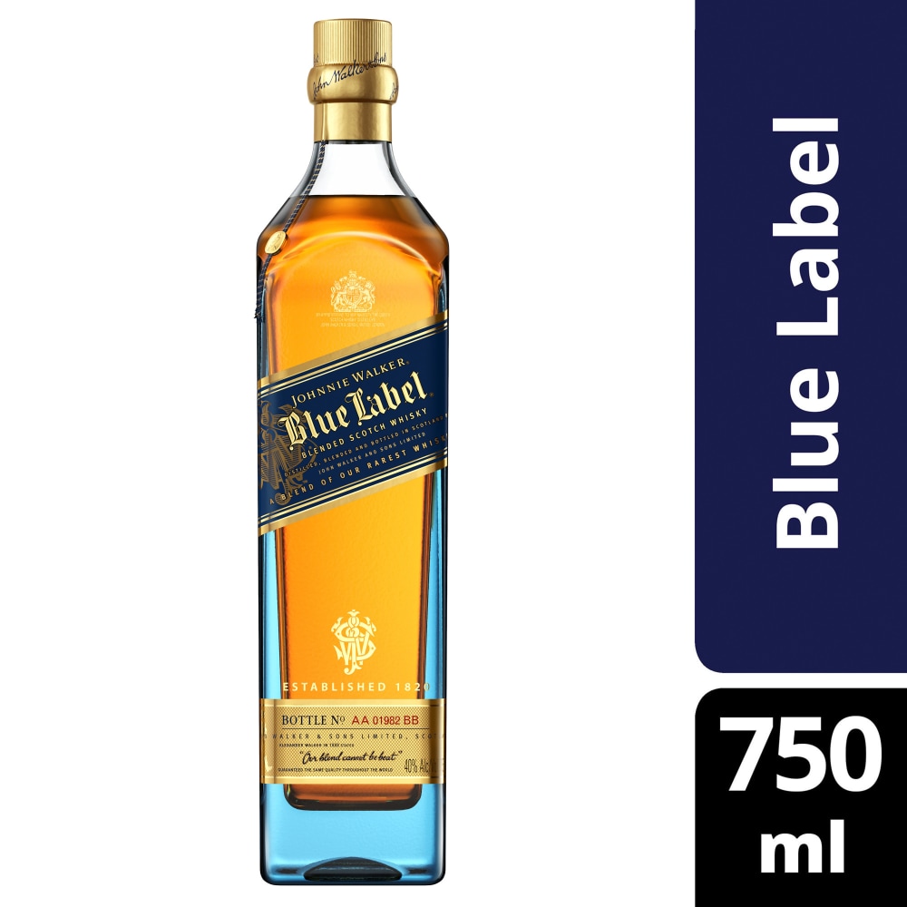 Johnnie Walker Whisky - Blended Scotch JW Blue Label, 750 mL - Baker's