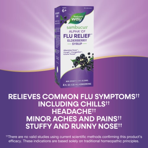 Nature's Way Sambucus Alpha CF Flu Relief Elderberry Syrup, 4 fl