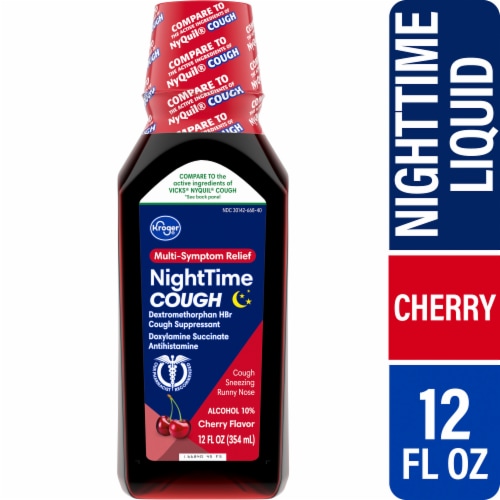 Kroger® Multi-Symptom NightTime Cherry Flavor Cough Medicine, 12