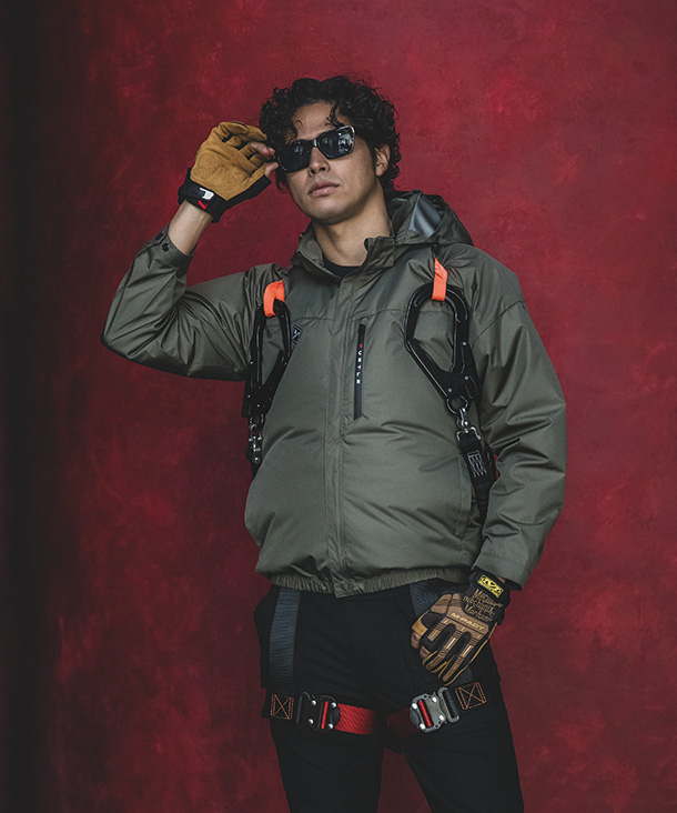 BURTLE ファン付ウエア AIR CRAFT ブルゾン(着脱可能フード付) (サイド