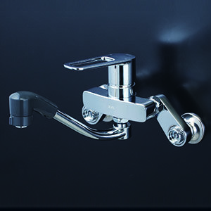 シングルシャワー付混合栓（楽付王）eレバー：MSK110KERFKT｜キッチン