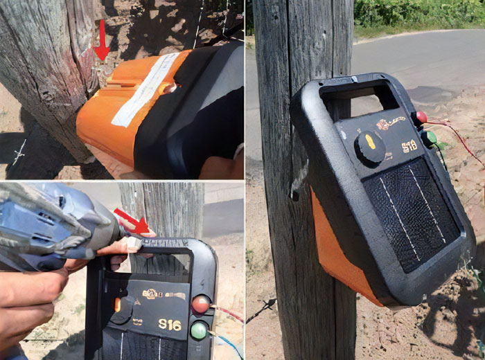 電気柵 ソーラー S16x（ソーラー・バッテリ－・アース付き）2段張りで