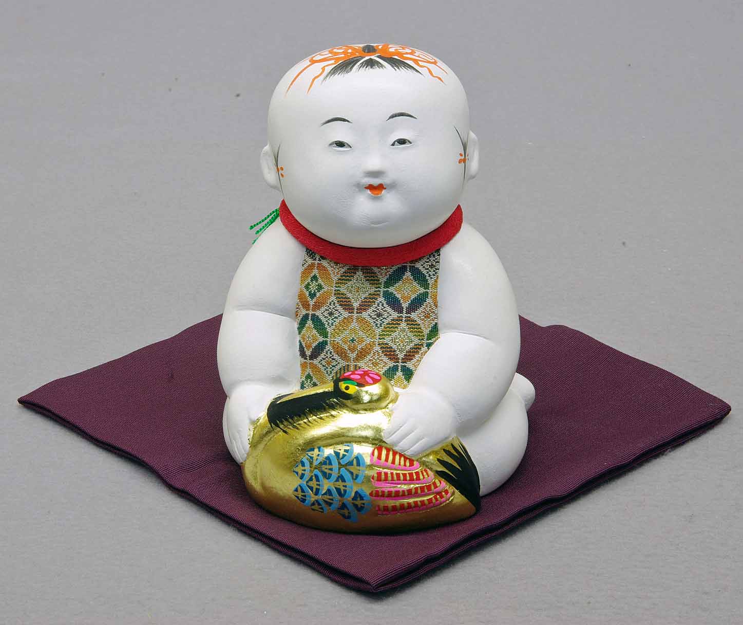 御所人形 京都 島田耕園作 鶴持 木箱付