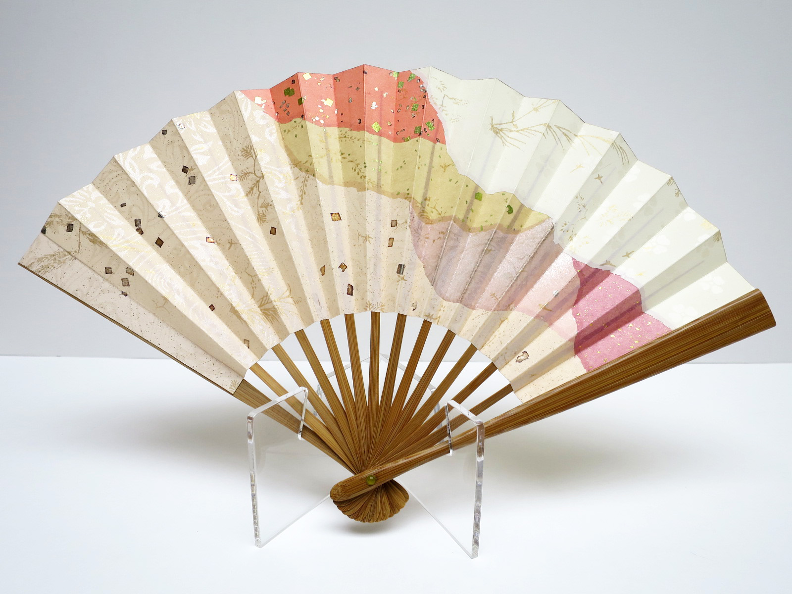和装扇子 本煤「料紙継ぎ紙」（ピンク）