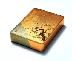 金沢金箔工芸品] 金箔小文庫～錦花鳥（伝統工芸品）