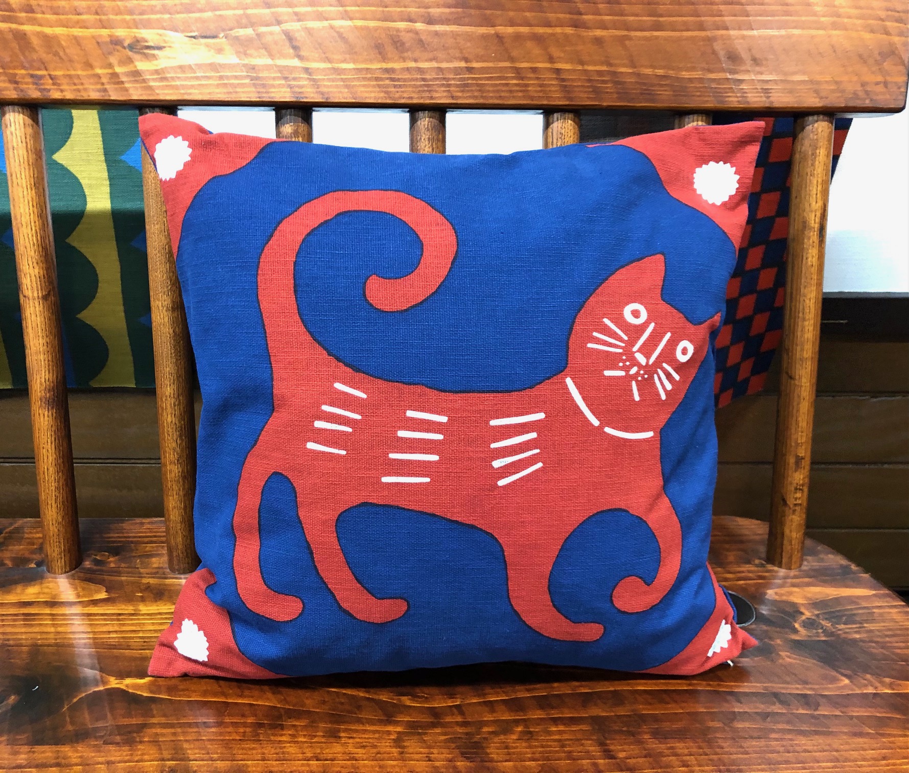 柚木沙弥郎 クッションカバー ネコ