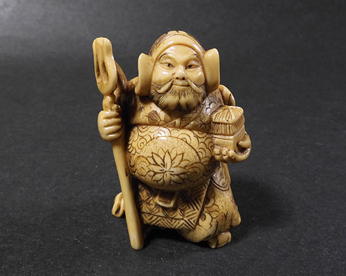 根付 鍾馗 ＜在銘・箱付＞ 販売 | 【骨董品買取】日本全国対応・老舗