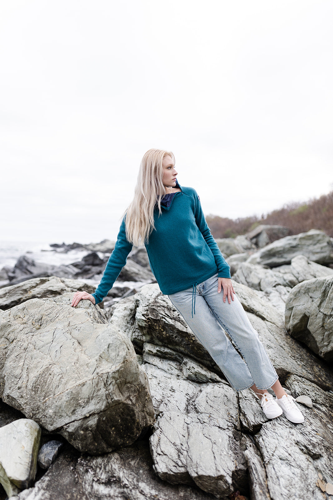Martina Windproof Sweater -Aqua – Holebrook USA