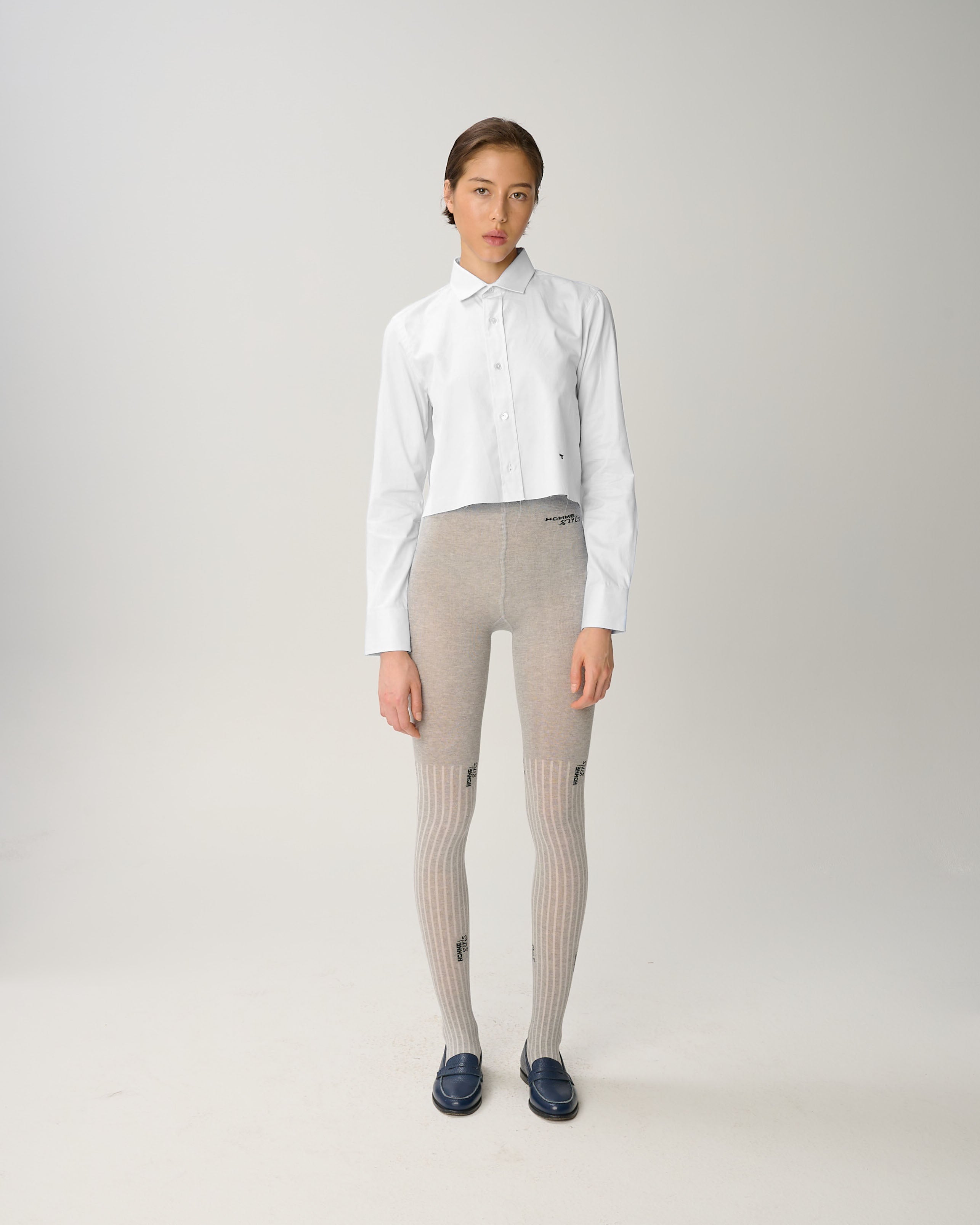 Cropped Shirt in White – HOMMEGIRLS