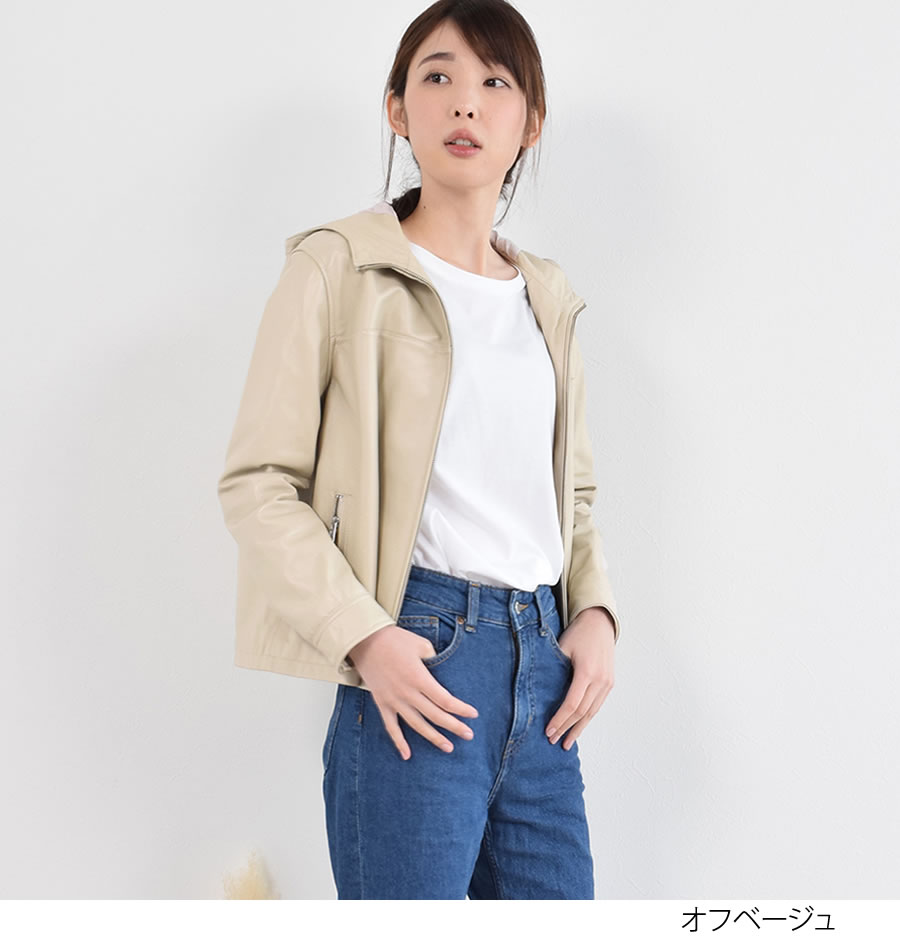 20%OFF 会員価格適用外】[Merfirge]ラム レザー ジャケット フード付