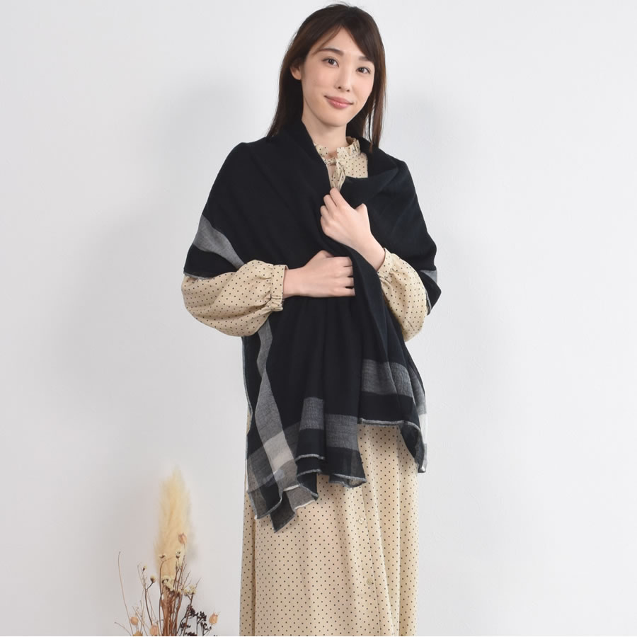 30%OFF 会員価格適用外】【Merfirge】ウール 100％ 大判 薄手 ストール