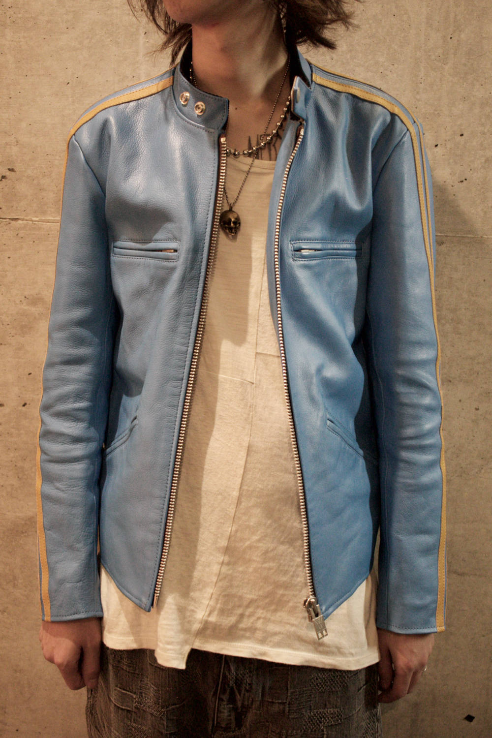 blackmeans - SPman シングルライダース (NAVY/L.BLUE) | HAZE