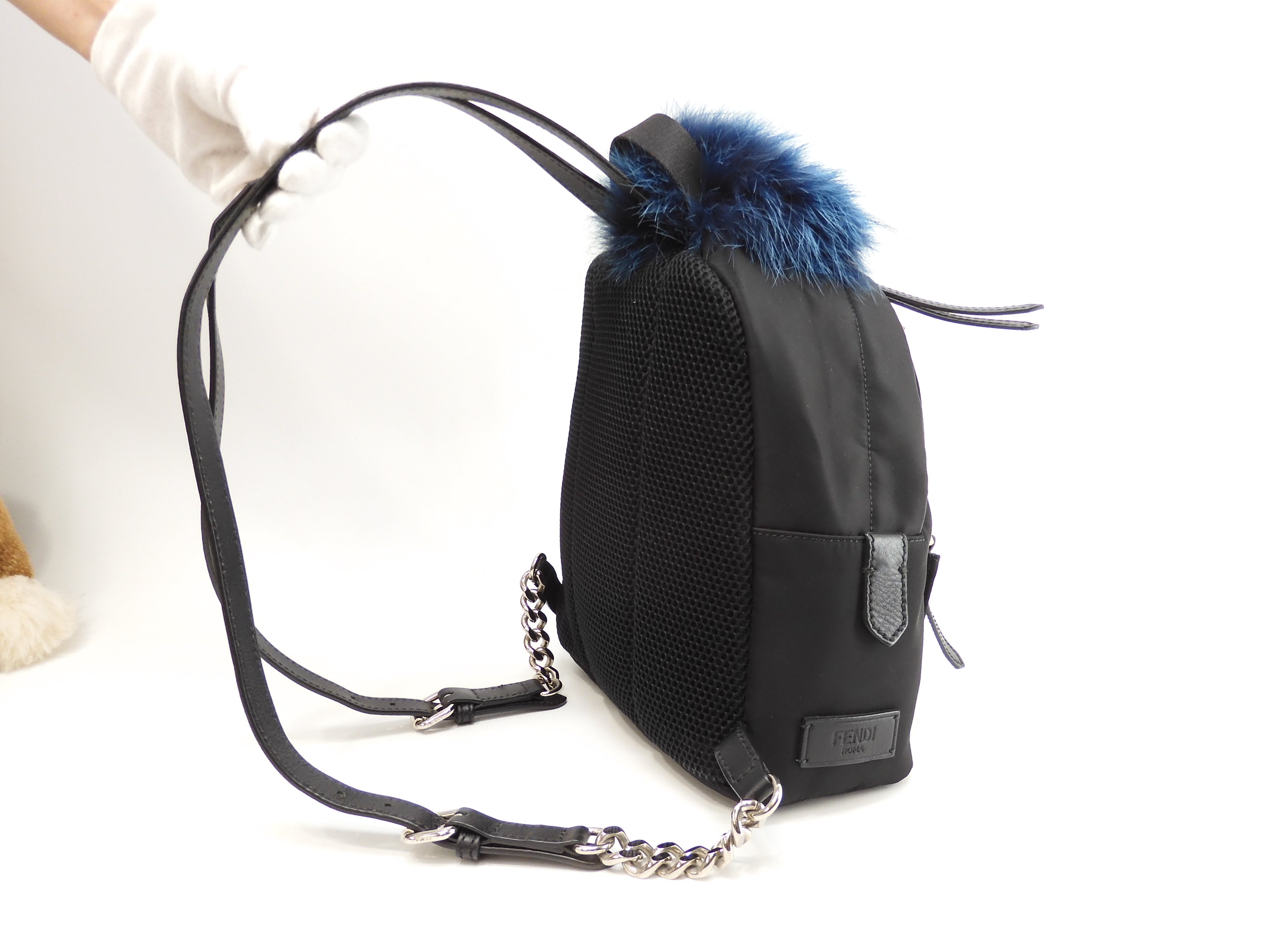 フェンディ バックパック小 バッグバグズ モンスター黒 リュックサック