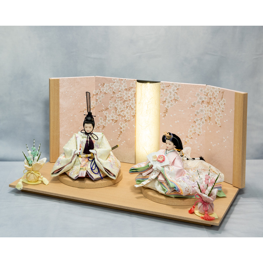 sirohuwa虹空雛 60cm 小三五桜染め枝垂れ親王飾りセット | 人形専門店