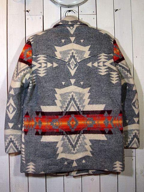 1970s【PENDLETON】チーフジョセフ柄ウールブランケットコート - 古着