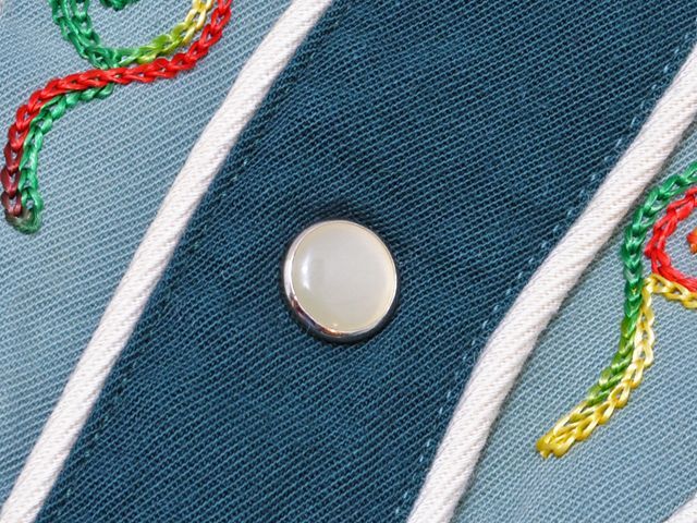 1950s【HbarC】ツートン刺繍レーヨンギャバウエスタンシャツ - 古着屋